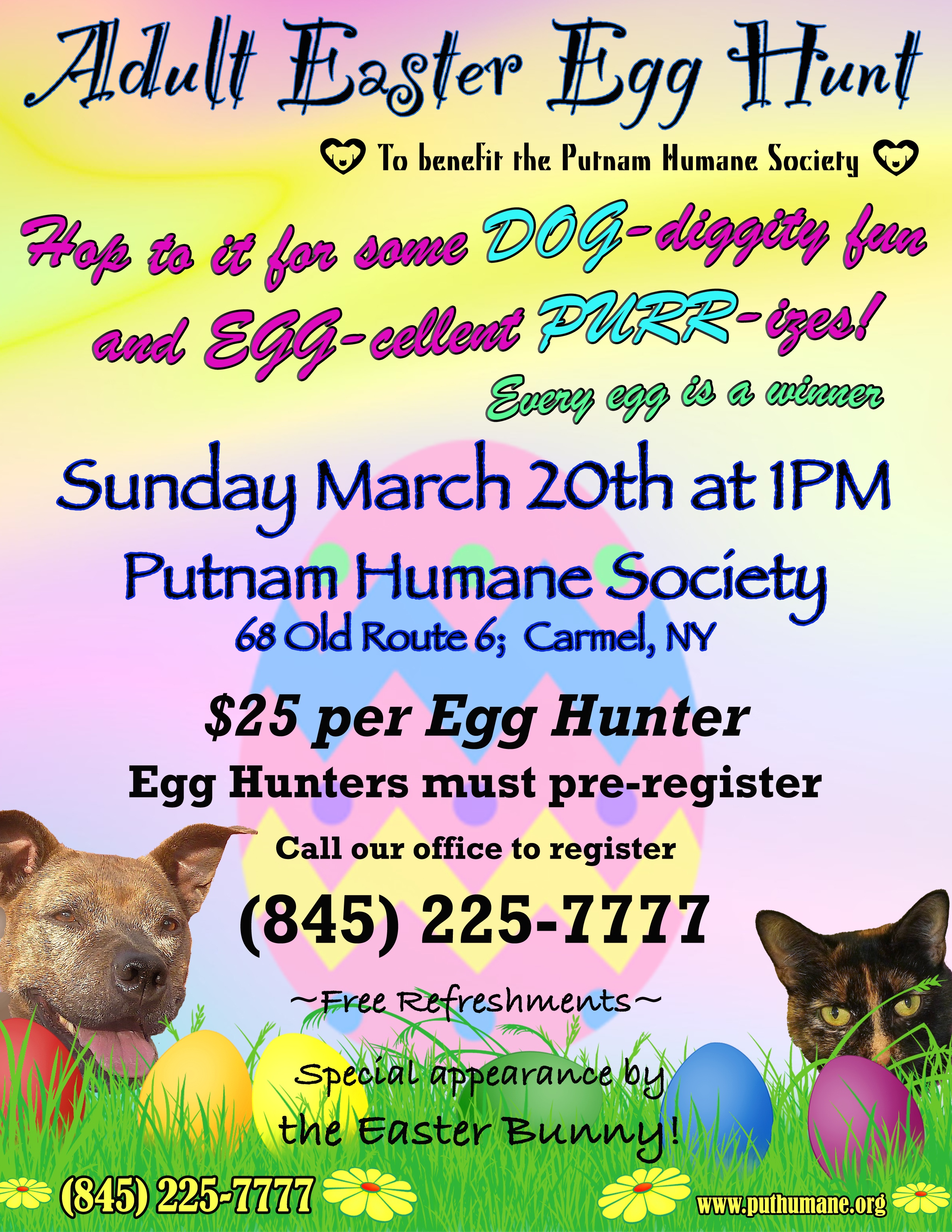 upcoming events adult easter egg hunt at the putnam humane society easter egg hunt flyers